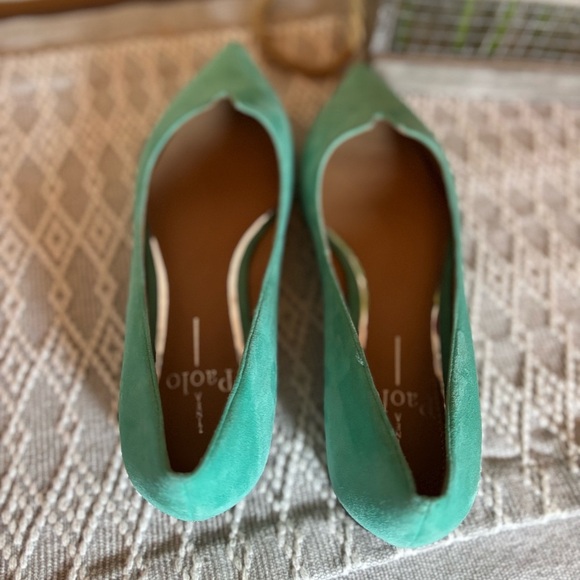 LINEA PAOLO Presta Pointed Toe Flat In Aqua Suede Women’s Size 5 1/2 - Picture 7 of 10